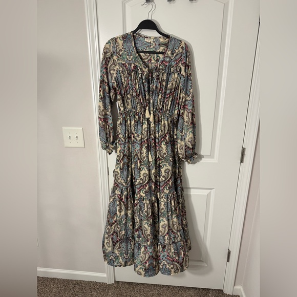 PAANI Tiered Maxi Dress Size Large - Picture 2 of 12